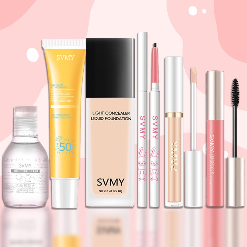 Bộ trang điểm đầy đủ chính hãng-combo 6 makeupset-đầy đủ mỹ phẩm trang điểm cho người mới bắt đầu-URBSVMY-T6