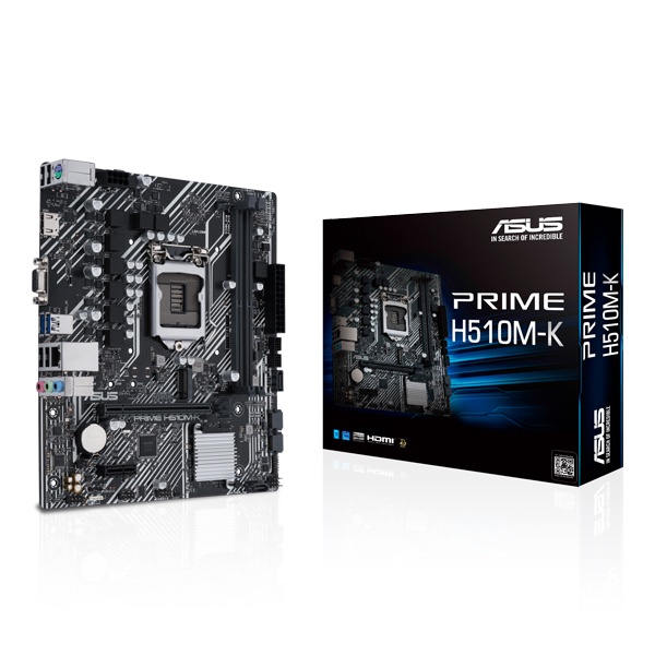 Bo mạch chủ ASUS PRIME H510M-K (Intel H510, Socket 1200, m-ATX, 2 khe Ram DDR4) - Bảo hành chính hãng 36 Tháng