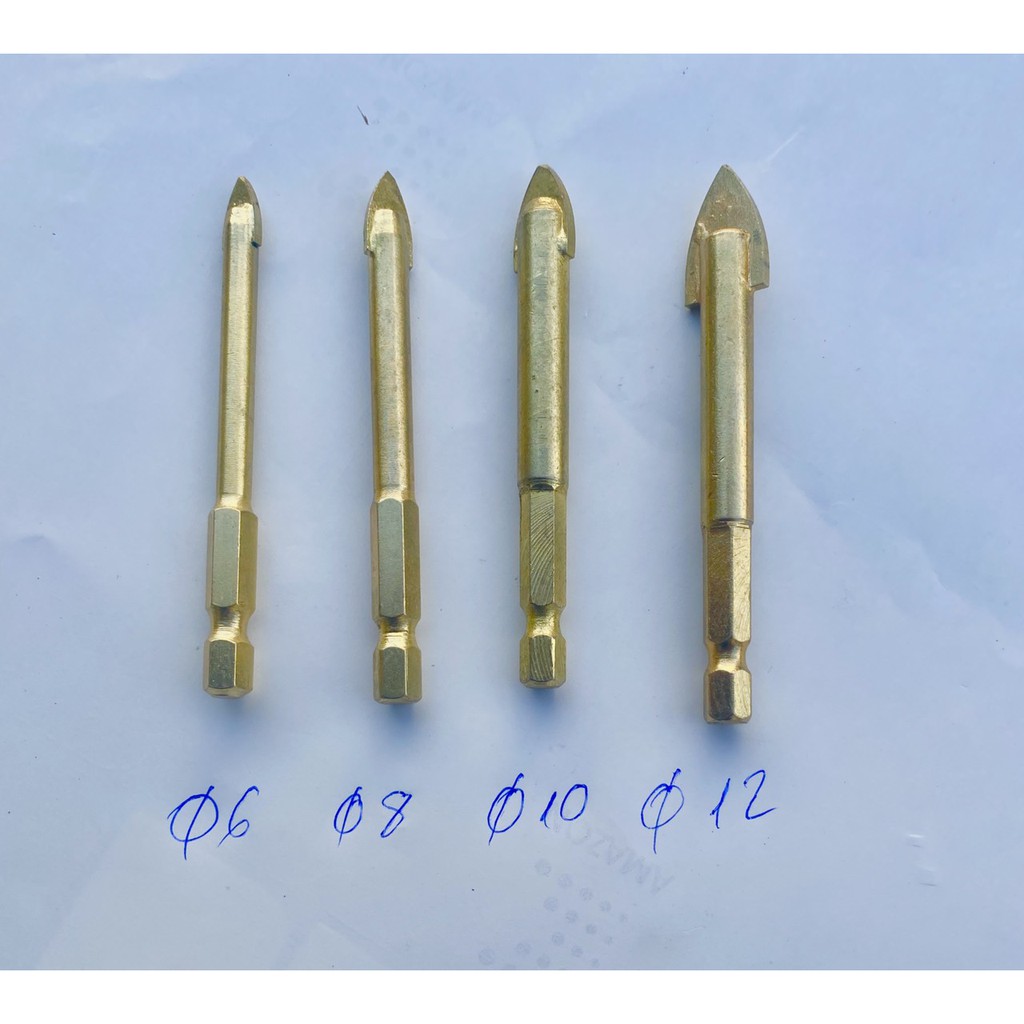combo bộ 4 mũi đa năng 6-8-10-12mm chân lục giác