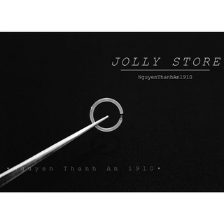 Khuyên mũi môi tai vòng trong suốt JOLLY có chốt cài bằng nhựa sinh học không gây kích ứng da xỏ khuyên