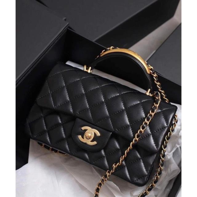 Túi xách nữ CN mini top handle quai logo size 20cm