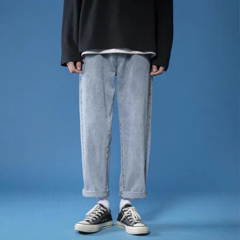 Quần Jean Nam, Quần Baggy xanh + đen, ống suông rộng SR01, Style hàn quốc-Trend Clothing! | BigBuy360 - bigbuy360.vn