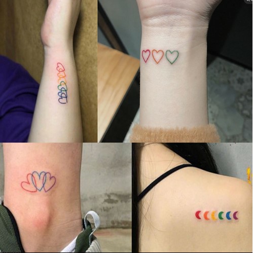 Hình Xăm Mini Tattoo Nhiều Màu Colorful Rainbow Cute - Phần 8