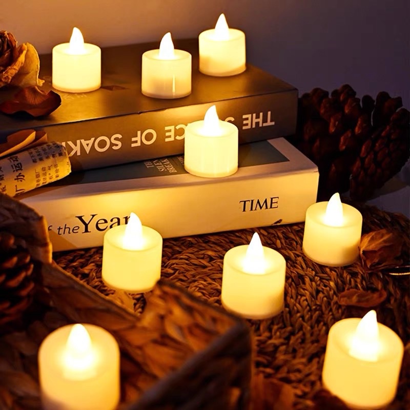 SET 6/24 NẾN ĐIỆN TỬ LED TRANG TRÍ TIỆC , ÁNH SÁNG MÀU VÀNG ẤM