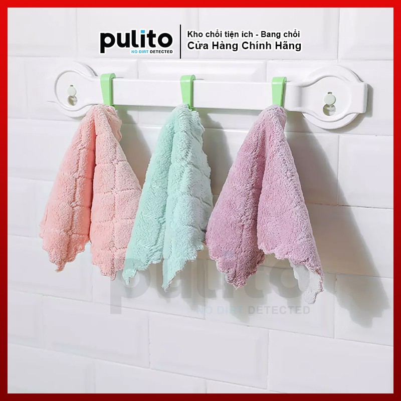 Combo khăn lau bếp đa năng kèm móc dán tường siêu dính chịu lực | BigBuy360 - bigbuy360.vn