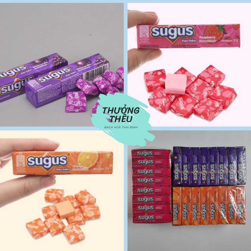 3 chiếc kẹo mềm vị trái cây Sugus 30g