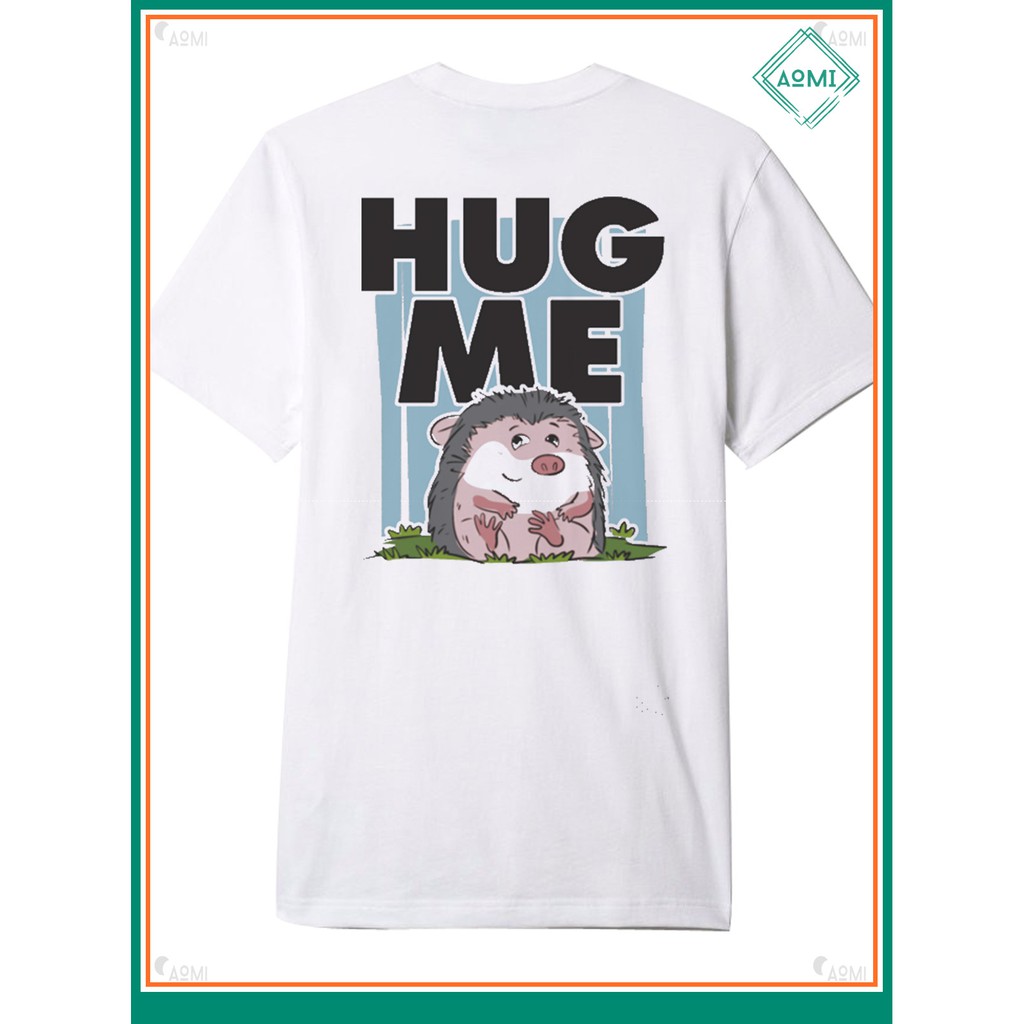 ÁO THUN NAM NỮ AT2436 HUG ME CUTE FORM CỔ TRÒN TAY NGẮN THỜI TRANG AOMI UNISEX PHONG CÁCH HÀN QUỐC