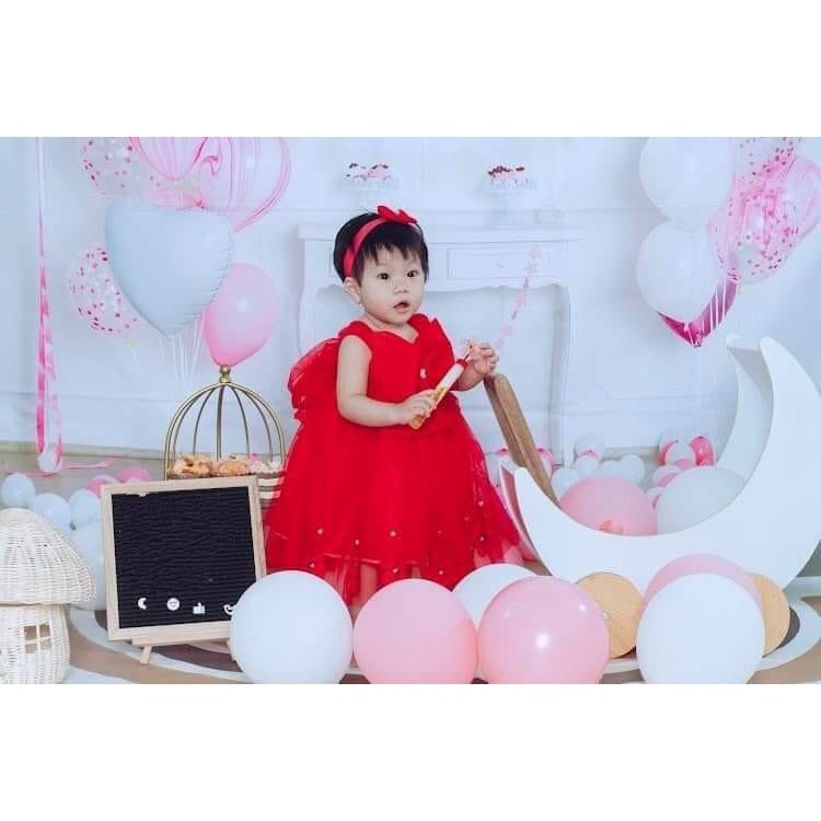 Đầm/Váy công chúa tutu dễ thương cho bé - Nơ phối hoa + Ảnh thật