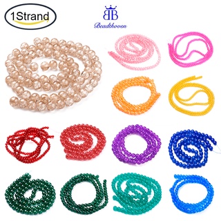1 Sợi Chuỗi Tròn Trong Suốt 4mm Lỗ 1.1~1.3mm Kích Thước 31.4 Inch Dùng Làm Trang Sức