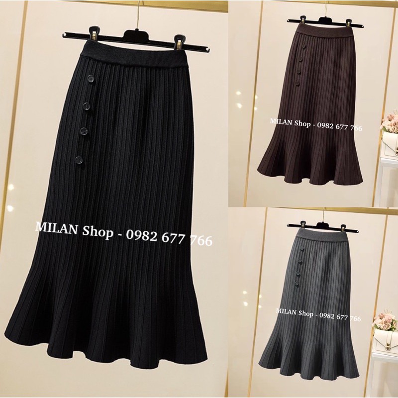 Chân váy len đuôi cá các kiểu style