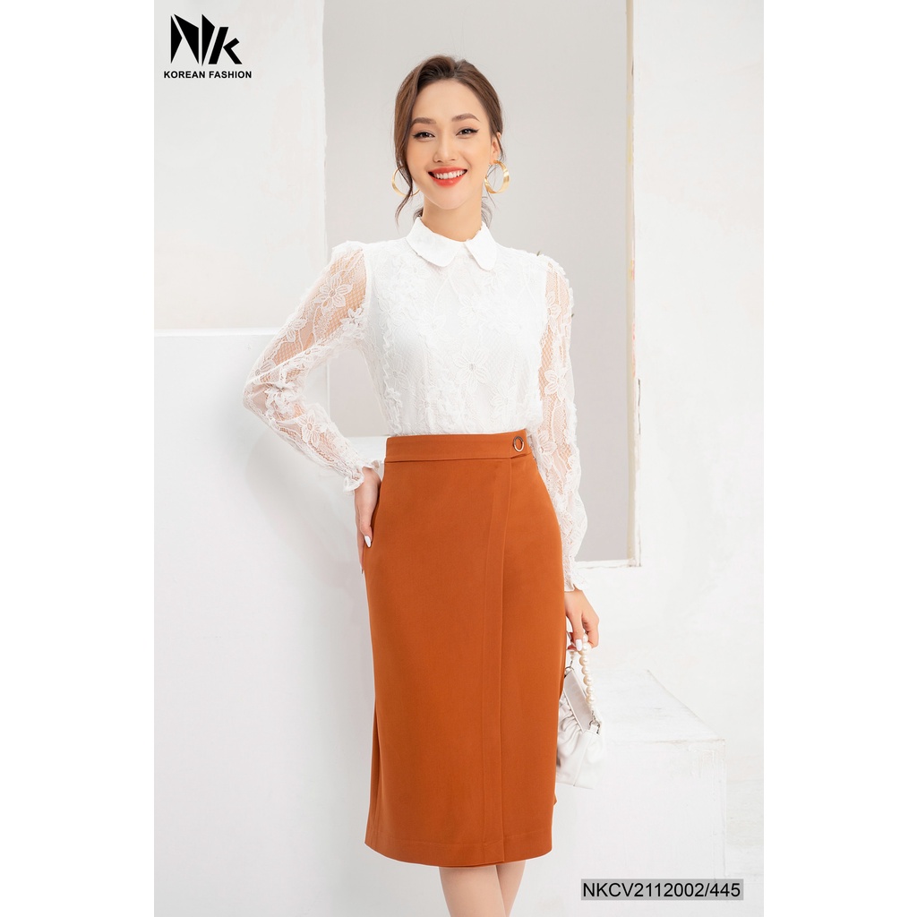 Chân Váy Đuôi Cá Tà Bông NK Fashion Dáng Dài Qua Gối Công Sở Thiết Kế Cao Cấp NKCV2112002