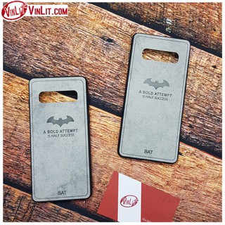 Ốp lưng Samsung S10 / S10 Plus ốp logo Batman pha chất vải jean chống thấm cực đẹp - màu xám S1C190615A3