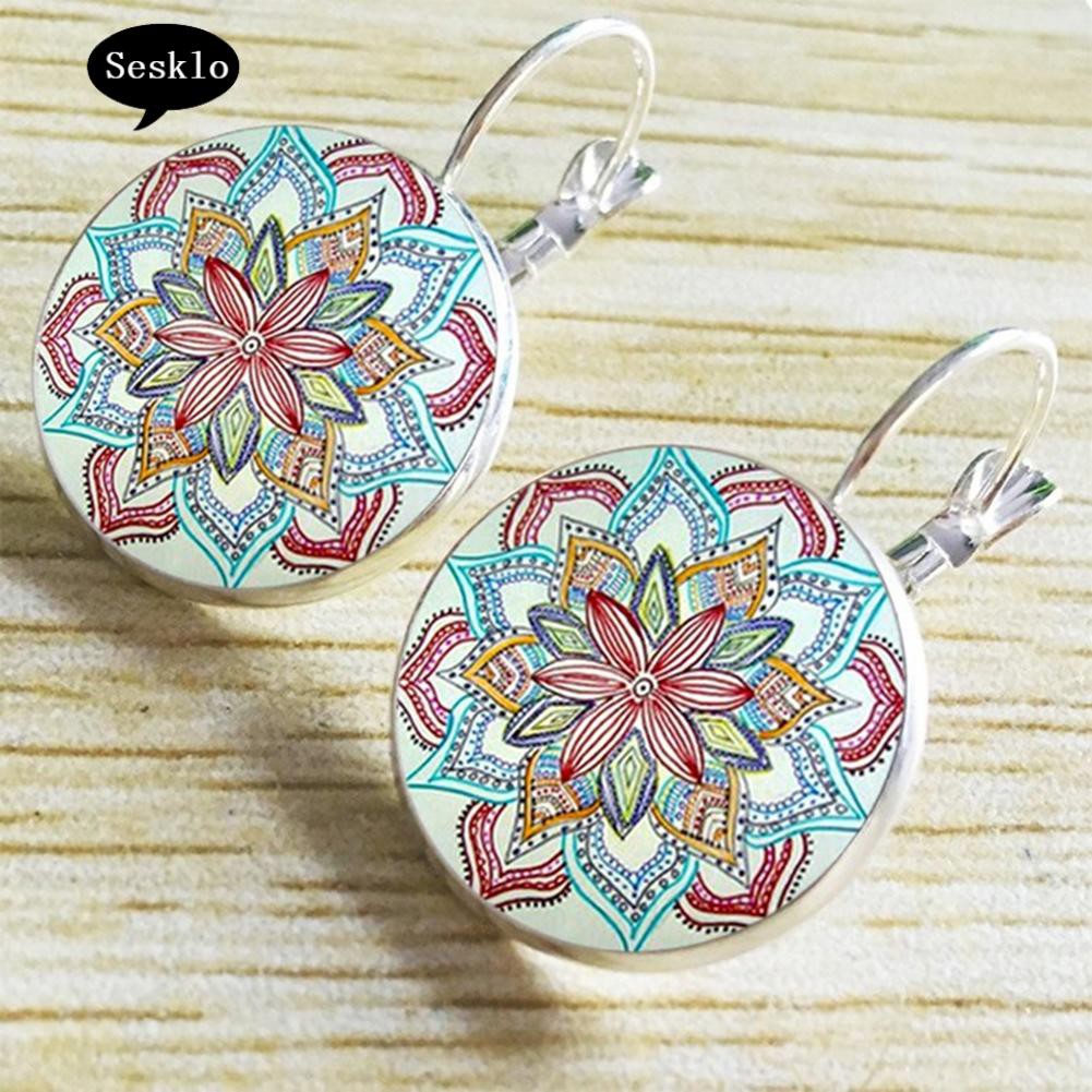 Bộ Đồ Hóa Trang Nhân Vật SK Độc Đáo☀Đôi Bông Tai Hợp Kim Họa Tiết Hoa Mandala Thời Trang Cho Nữ