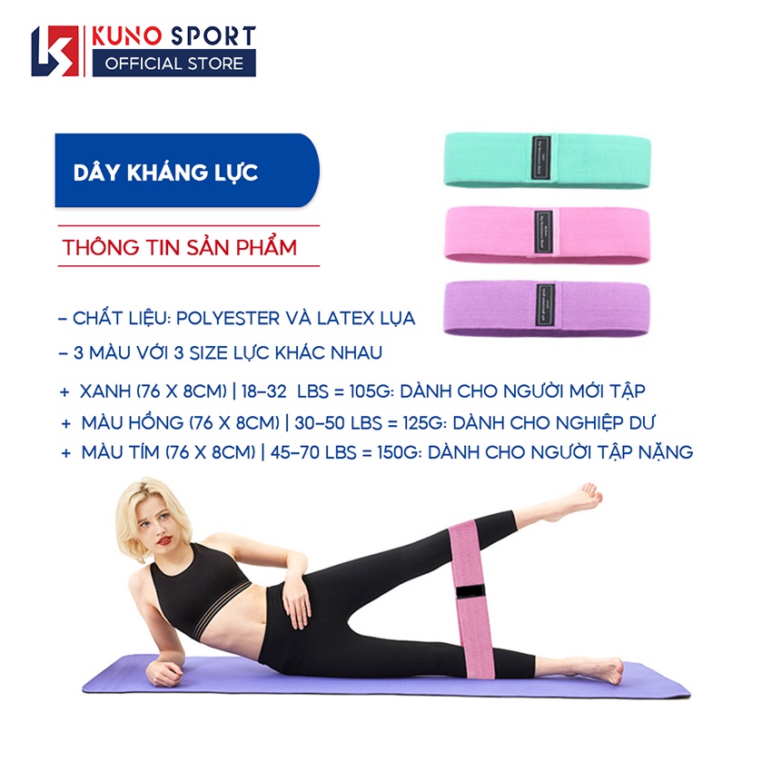 Dây Kháng Lực Tập Yoga KUNO SPORT Hỗ Trợ Tập Mông Đùi Cao Cấp