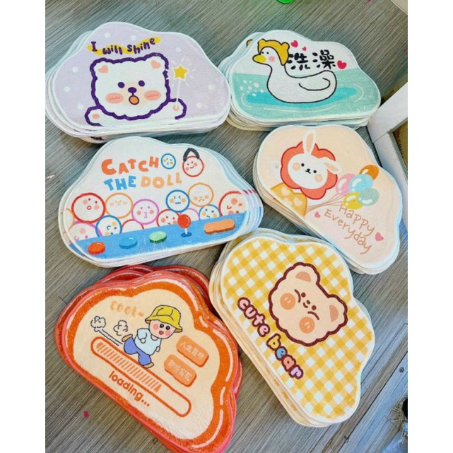 THẢM lau chân 3D lông cừu họa tiết cute - Thảm lau chân siêu thấm chống trượt nhà tắm , bếp