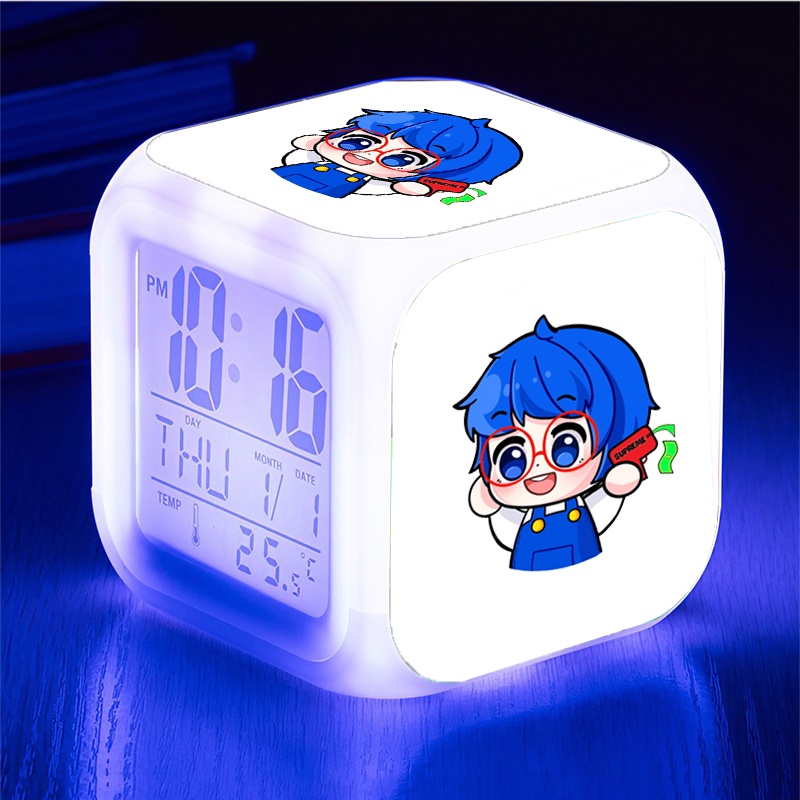 Đồng hồ báo thức để bàn in hình HERO TEAM ver MẮT TRÒN XOE Simmy Phong cận Siro Mr Vịt Sammy Đào Kairon Kamui đèn led
