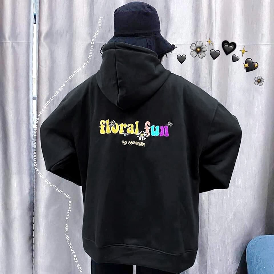 ÁO HOODIE - ÁO KHOÁC NỈ NGOẠI Floral Fun (HD1760 - Kèm Ảnh Thật)