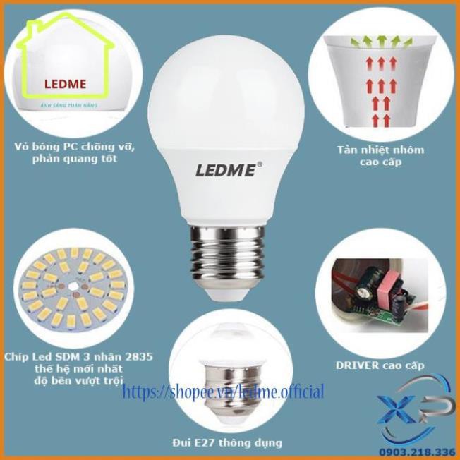Bóng đèn Led Ledme 7W Tiêu chuẩn châu Âu Siêu sáng tiết kiệm  an toàn cho người và môi trường
