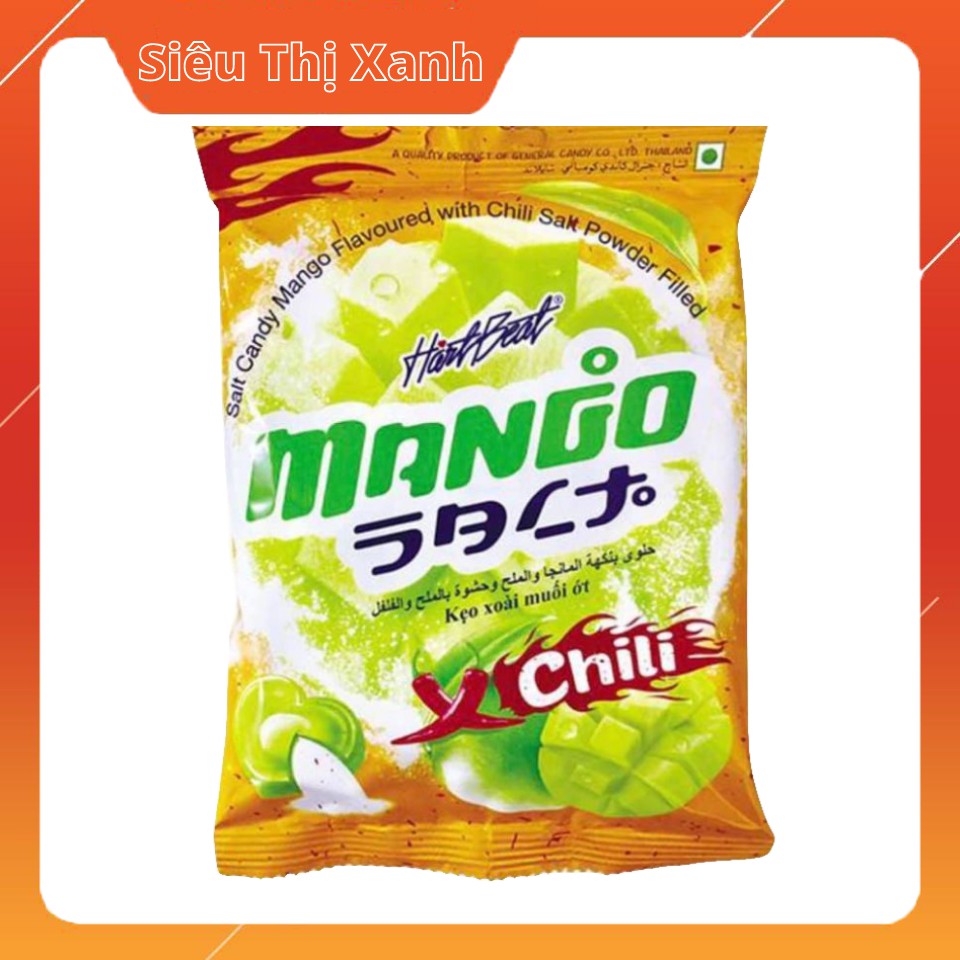 Kẹo Xoài Muối Ớt 120g Hartbeat Thái Lan Bổ Sung Vitamin C - Mango Flavoured Candy With Chili Salt Powder Filled