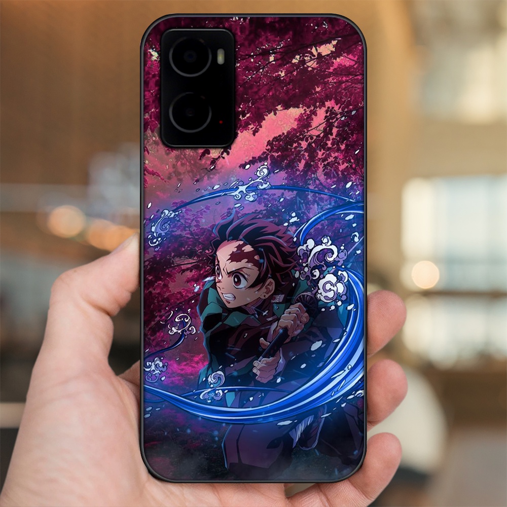 Ốp lưng Oppo A76 viền đen in hình Tanjiro Kimetsu No Yaiba