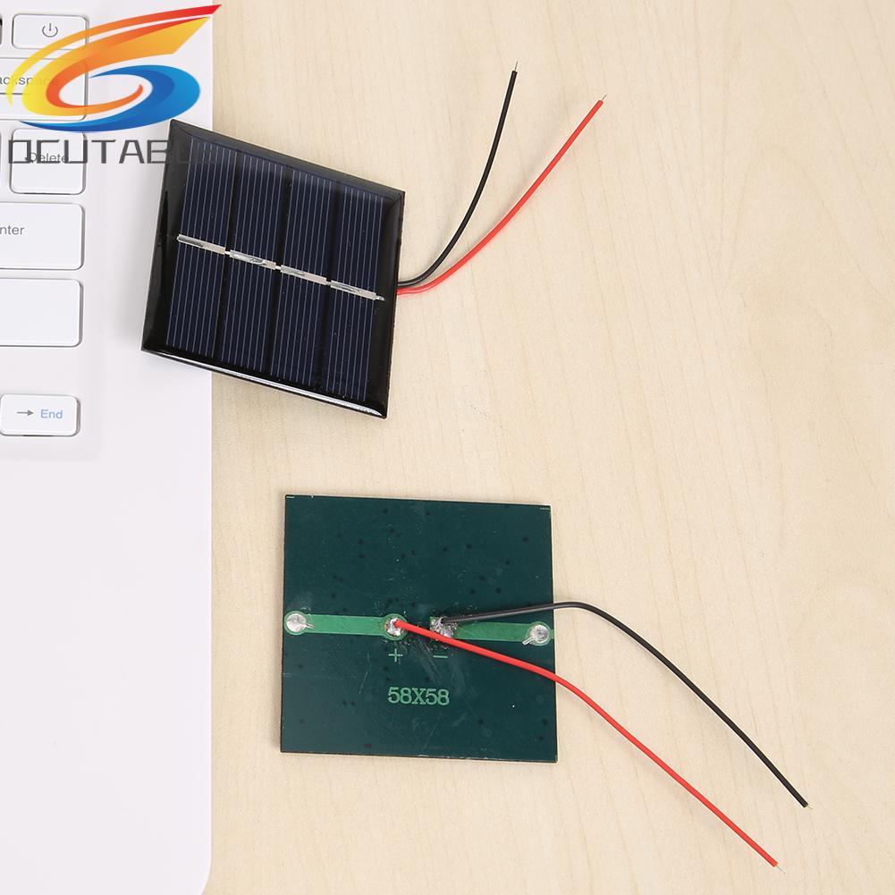 Tấm Năng Lượng Mặt Trời 0.45W 2V Với Dây 10cm Dùng Để Sạc Pin Điện Thoại