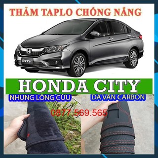 Thảm taplo honda city da vân carbon-nhung lông cừu