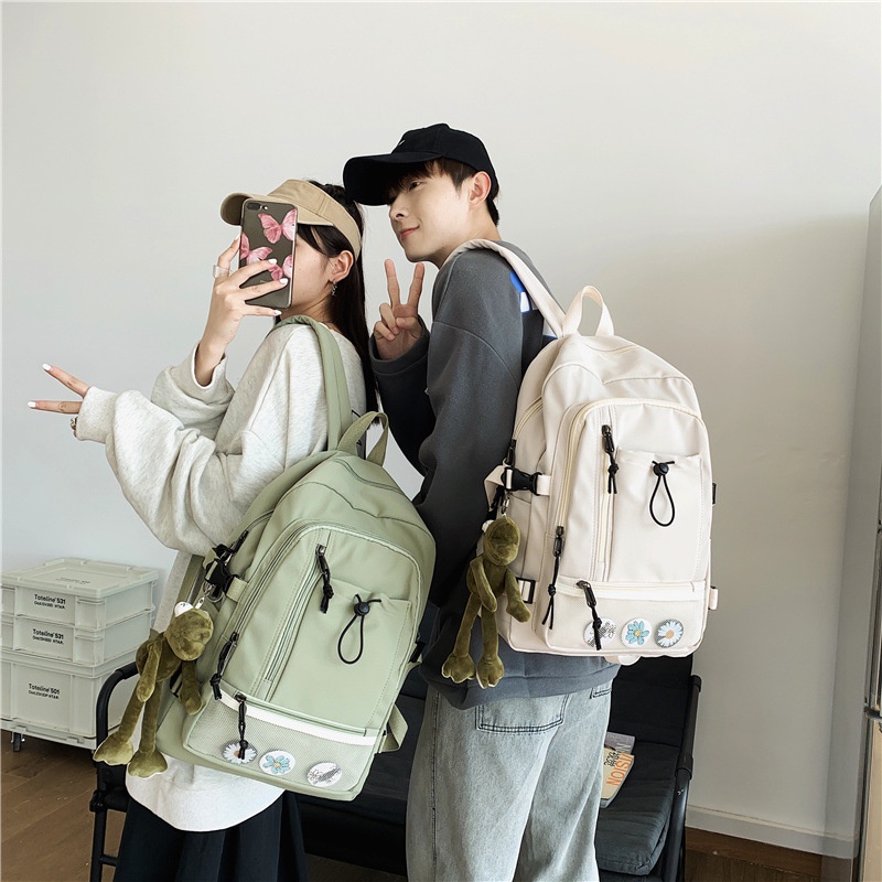 Balo học sinh sinh viên nam nữ đơn giản kiểu màu trơn, cặp đi học thời trang unisex 892 (không kèm móc khóa)