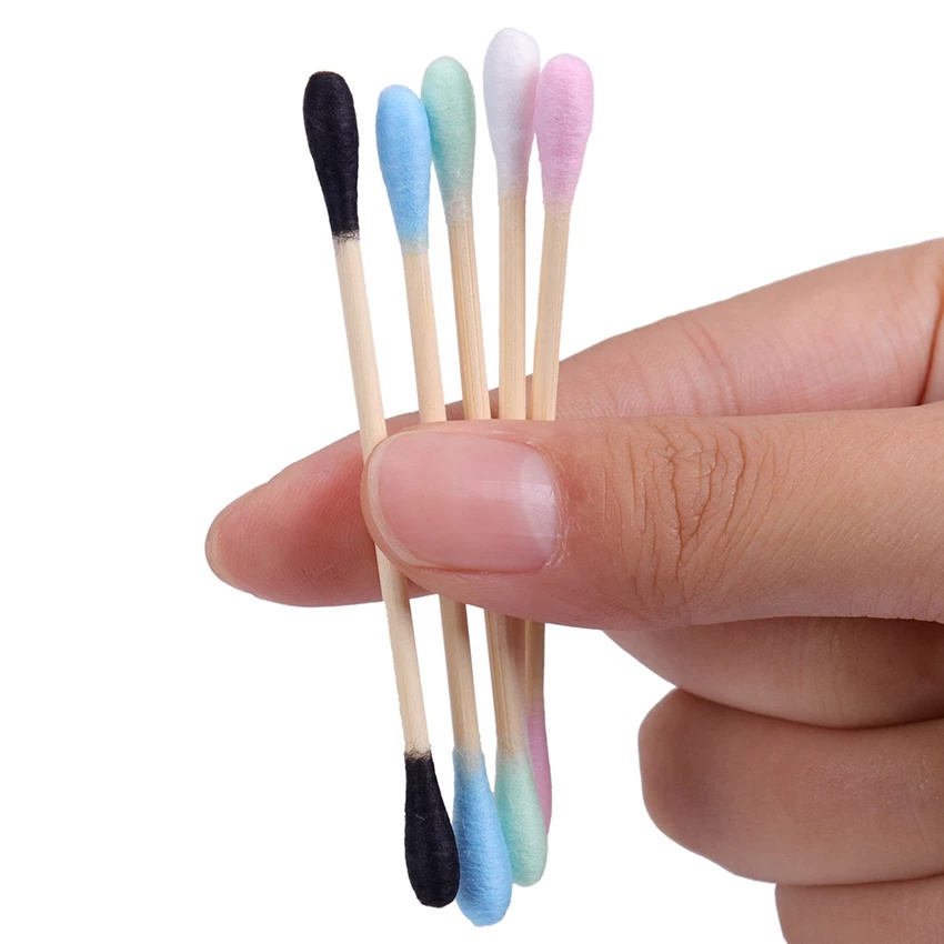 Bộ 200 Tăm Bông Bằng Tre / Gỗ Tre Dùng Một Lần