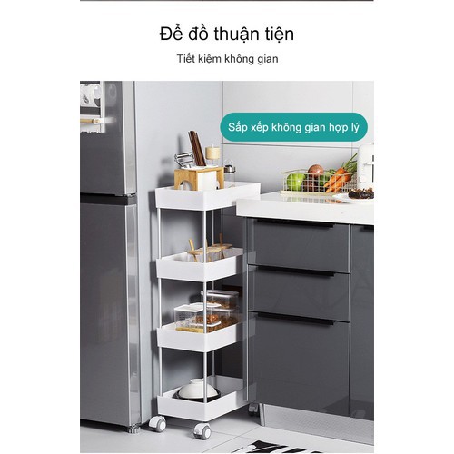 KỆ ĐỂ ĐỒ 3 - 4 TẦNG KHUNG INOX CÓ BÁNH XE DI CHUYỂN SIÊU TIỆN ÍCH