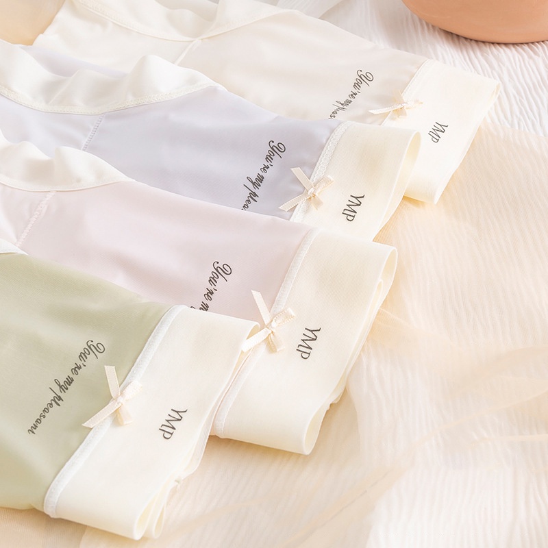 Quần lót nữ lụa băng in chữ YMP siêu co giãn đính nơ màu pastel rất đẹp Havana FLQ183