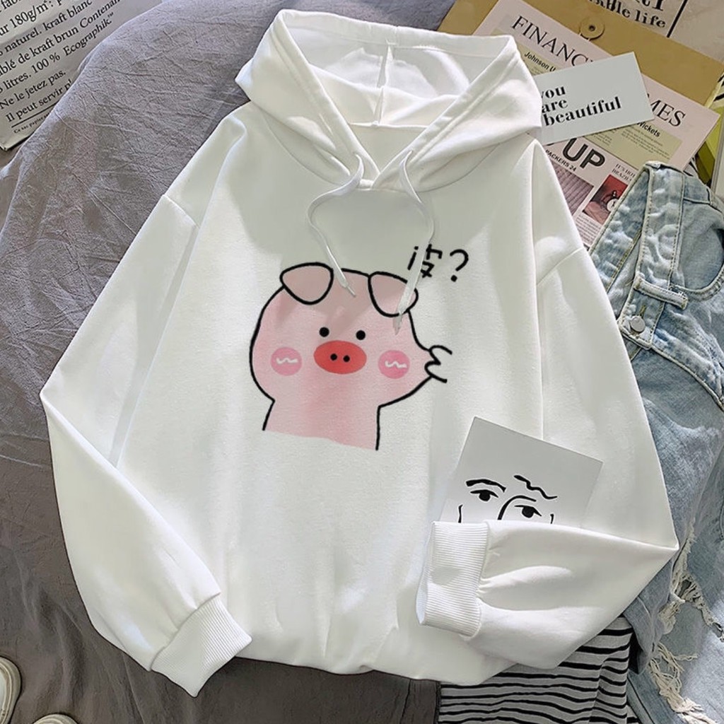 Áo hoodie nữ lợn béo, Áo nỉ nữ freesize cho bạn từ 40-58kg | BigBuy360 - bigbuy360.vn