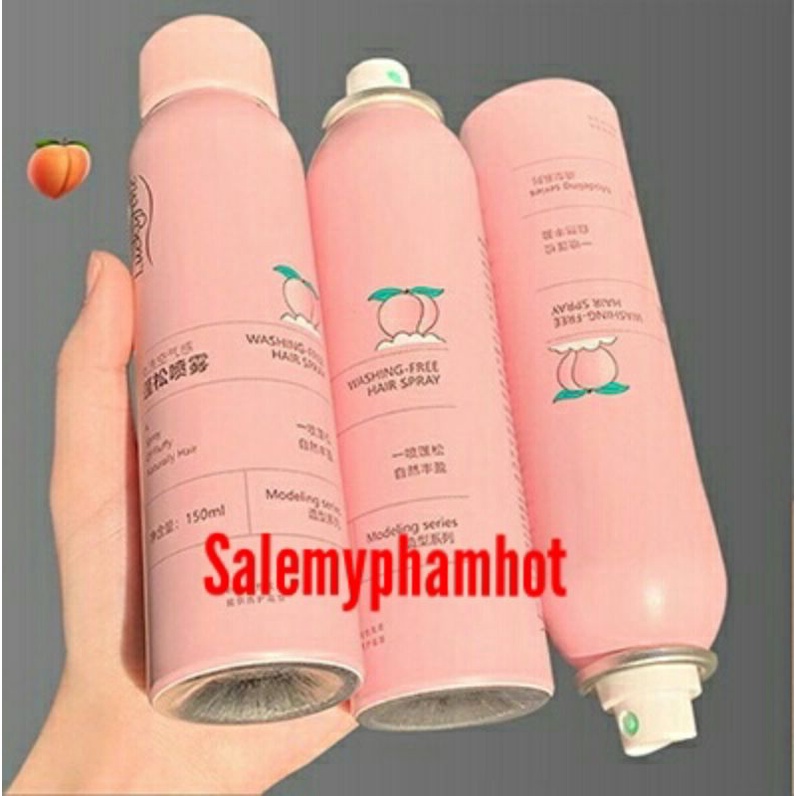 Gội Khô VỊ ĐÀO 150ml Không Bết Dính, Phồng Tóc