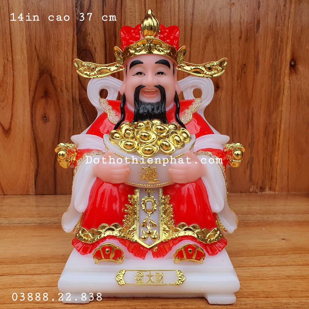 Ông thần tiền đá 14in cao 37 cm