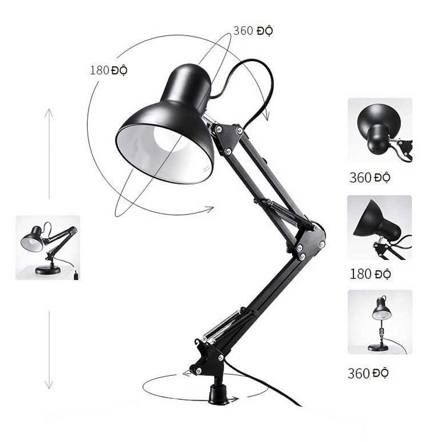 Đèn kẹp để bàn xoay 360 độ DESK LAMP theo ý muốn (Không Kèm Bóng)