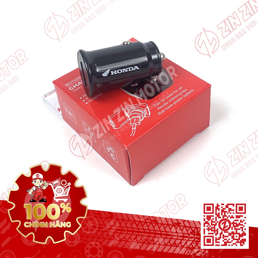 Tẩu Sạc USB , Cốc Sạc Điện Thoại Xe Máy Honda Như Air Blade 150, Vision, SH, Scoopy, Genio 03962MUC111 Chính Hãng