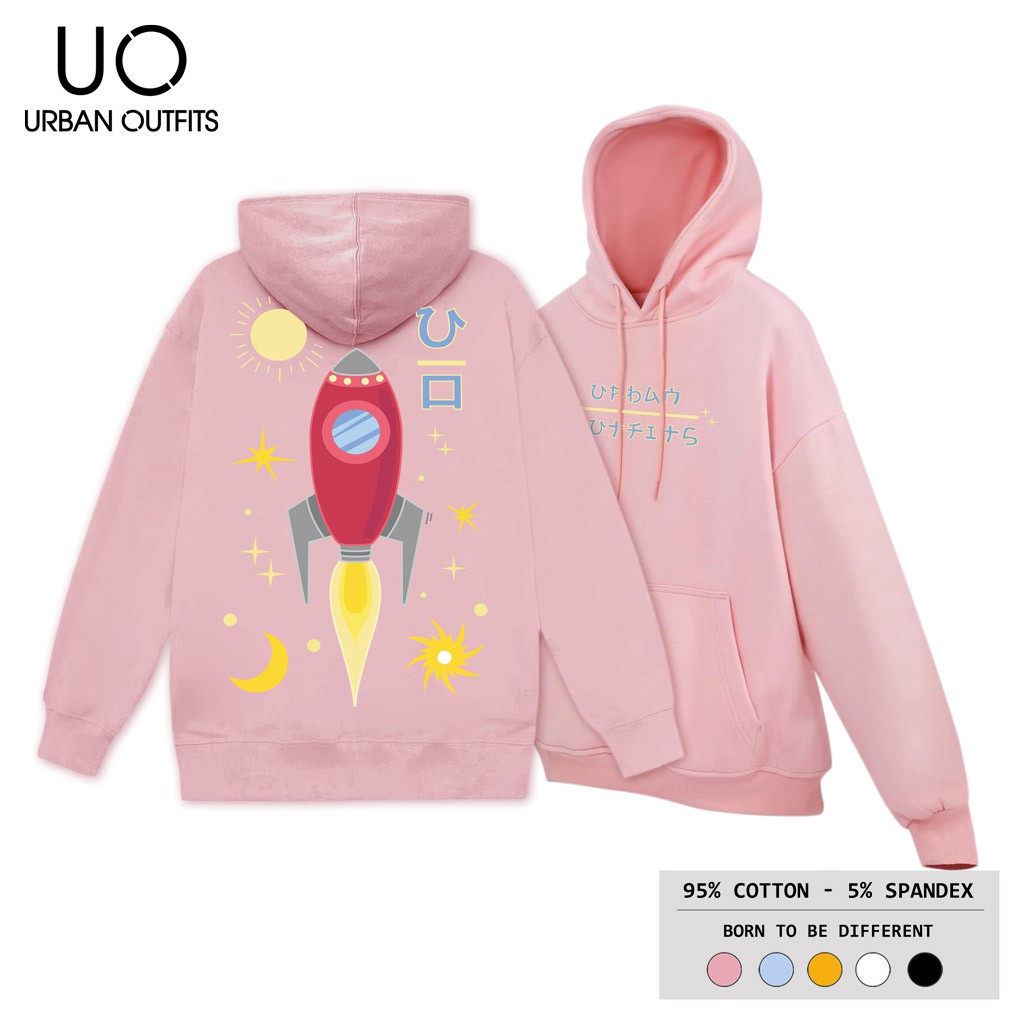 Áo Hoodie Nam Nữ Form Rộng URBAN OUTFITS In Tàu Con Thoi UO HOO16 Chui Đầu Thun Cotton Nỉ