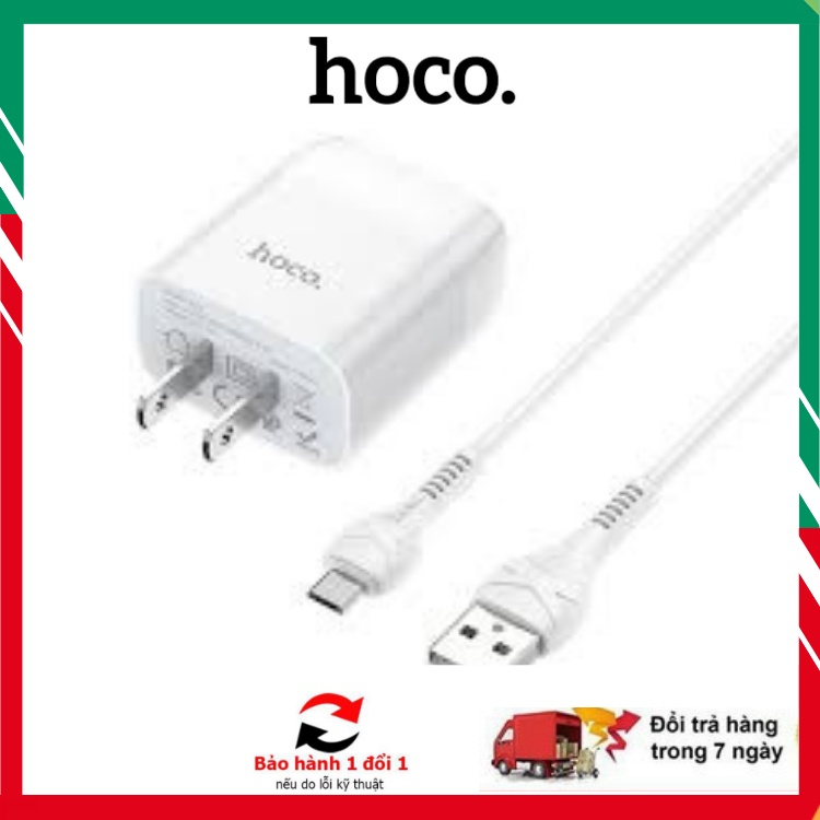 🚀CHÍNH HÃNG🚀 Bộ Củ Sạc Hoco C72/C72A 🚀 Hỗ Trợ Sạc Nhanh 2.1A Kèm Dây Lightning/ Micro USB/ Type C -Bảo Hàng 6 Tháng