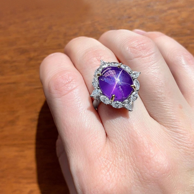 Fancy Nhẫn Cưới Mỏng Đính Đá Zircon Màu Cầu Vồng Lửa Trắng Vàng Tím Xanh Dương Cho Nữ