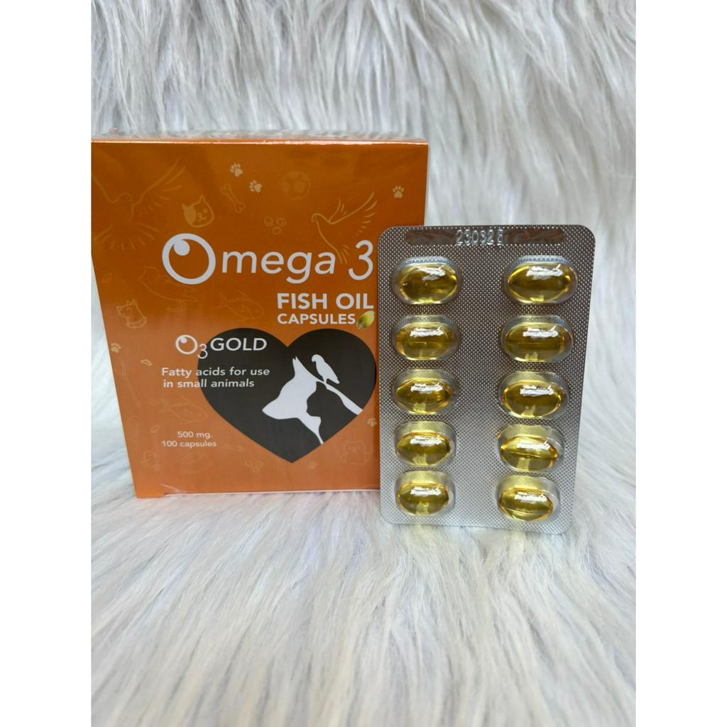 Dầu cá hồi cho chó mèo O3 Gold Hộp 100 viên