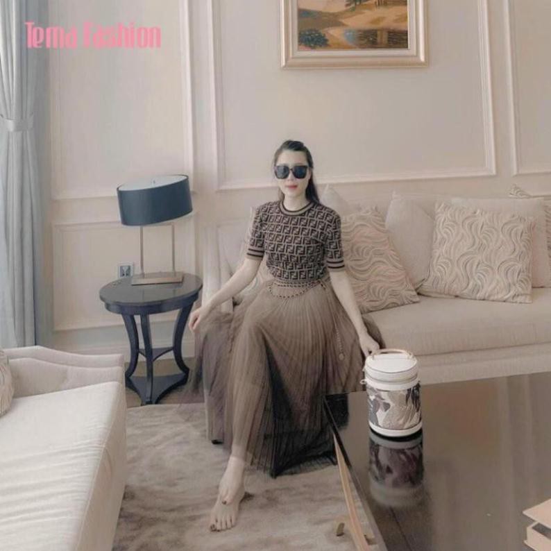 T Chân Váy Xếp Ly Dáng Dài Nữ TEMA  Lưới Loang Hai Lớp Siêu Đẹp | BigBuy360 - bigbuy360.vn