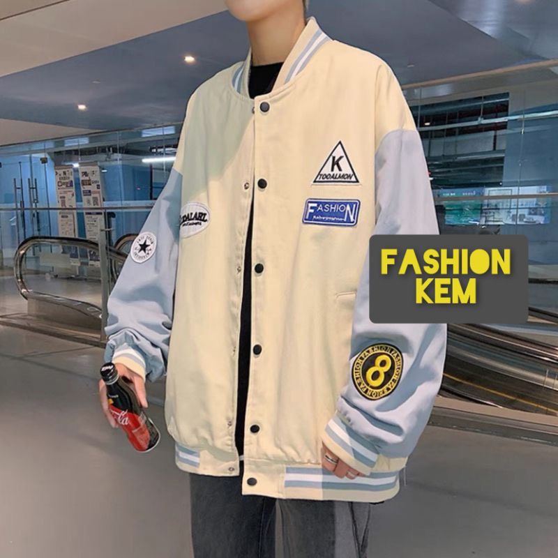 Áo Khoác Dù Bomber Nam Nữ In Logo FASHION Varsity Trẻ Trung,Chất Liệu Vãi Dù 2 Lớp Mát Mẻ Phối Màu Cực Đẹp