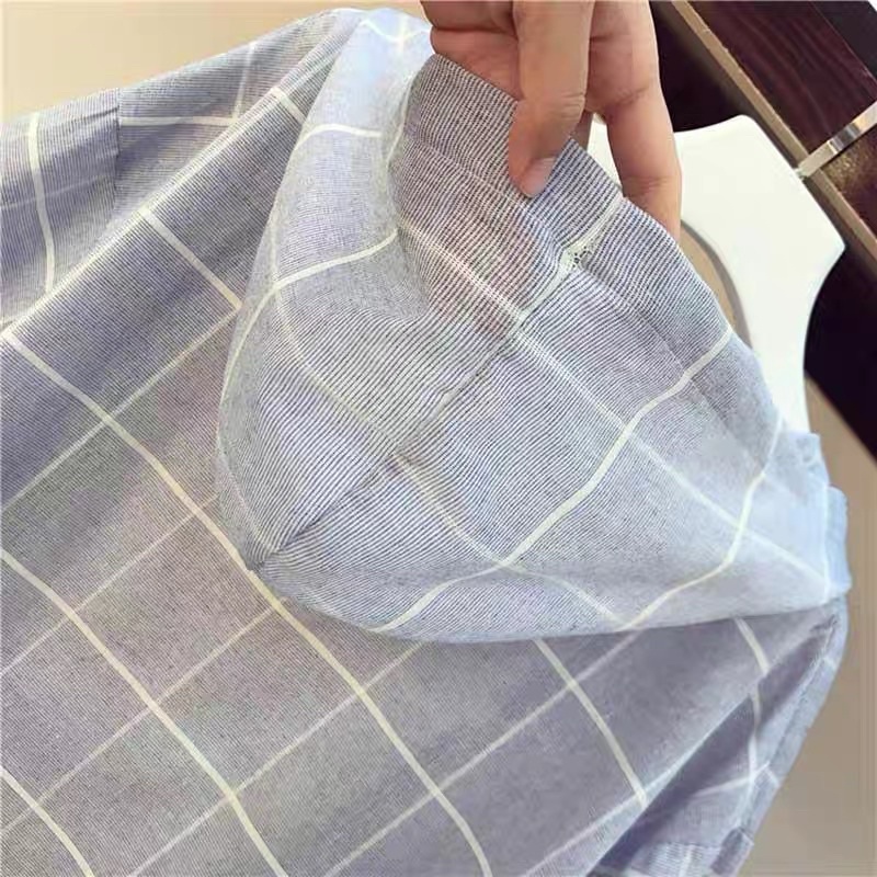 Áo Khoác Sơ Mi Kẻ Sọc Tay Bồng Có Mũ