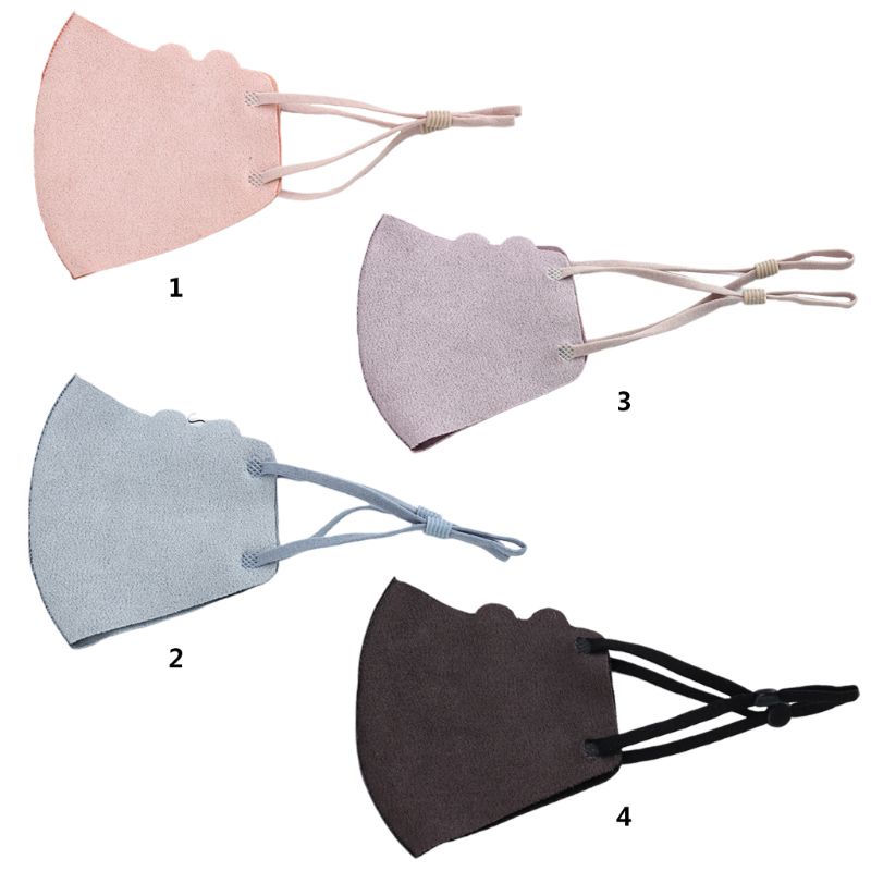 Khẩu Trang Che Tai Chống Bụi Thoáng Khí Bằng Da Lộn Giả Hình Hoạt Hình Dễ Thương Có Thể Giặt Rửa Bảo Vệ Cho