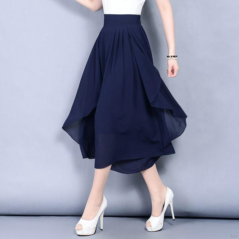 Quần dài ống rộng lưng thun cao thời trang cổ điển cho nữ mặc vào mùa hè | BigBuy360 - bigbuy360.vn