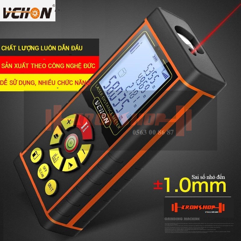 [Có HDSD Tiếng Việt]Thước đo Laser, Máy đo khoảng cách H40, thương hiệu VCHON chuyên dùng trong xây dựng