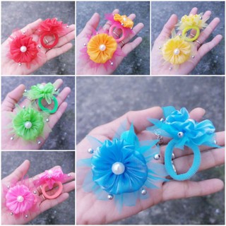 Sét 2 cột đính hoa vải cho bé thun 3cm