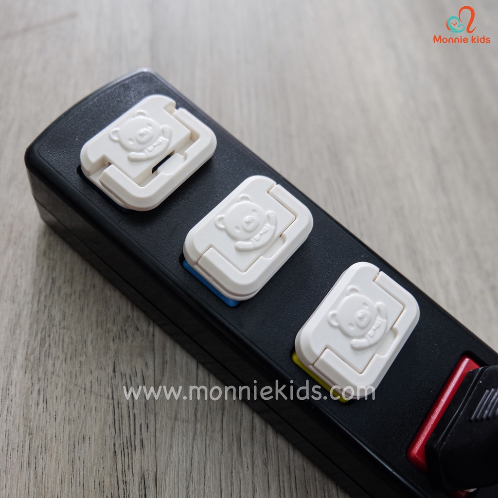 Nút bịt ổ điện 2 chấu chống giật, chống cháy bảo vệ cho bé an toàn - Monnie Kids