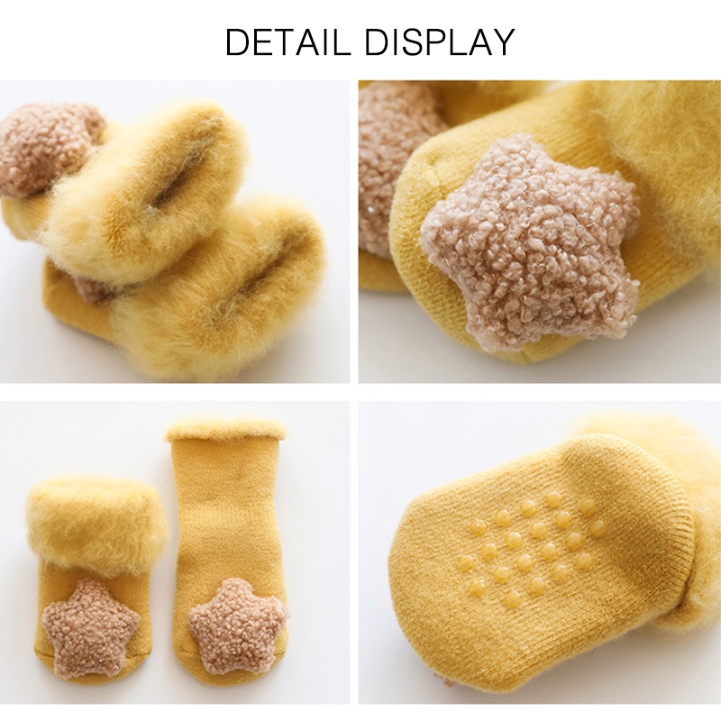 Vớ Giữ Ấm Chống Trượt In Họa Tiết Hoạt Hình Dễ Thương Thời Trang Mùa Đông Cho Bé Sơ Sinh