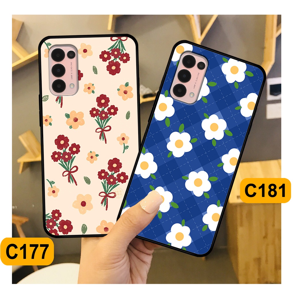 Ốp Oppo Reno 5 4G / Reno 5 5G in hình hoa cỏ nhẹ nhàng,họa tiết caro xinh xắn.ốp lưng chống sốc