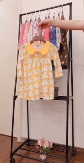 Váy baby doll cổ nơ cho bé